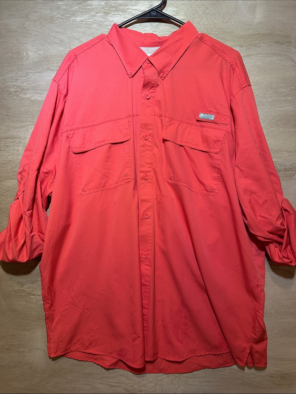 Ocean Coast Coral Lightweight Button-Front Fishing Shirt Men’s XL